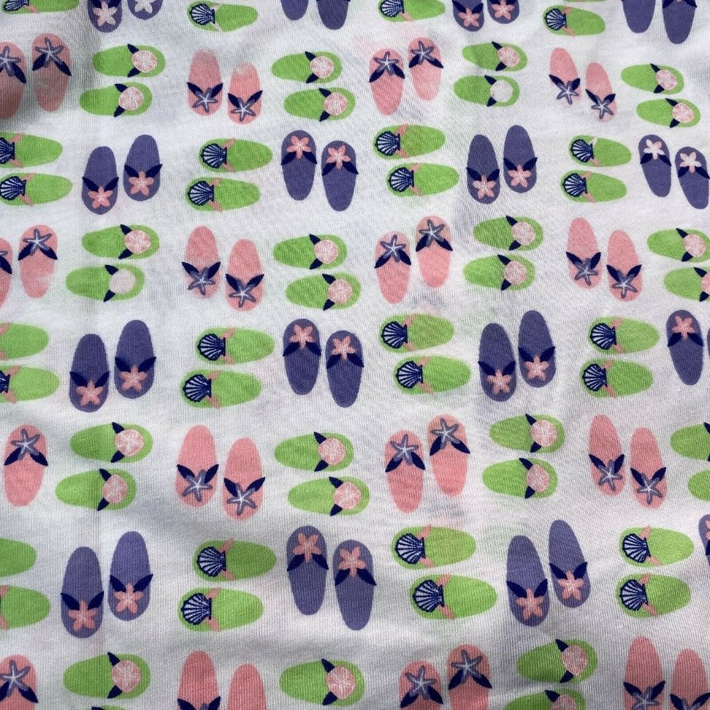 New Leon Levine Polo Shirt Womens Large Flip Flop Print Short Sleeve Blo… - Picture 8 of 8